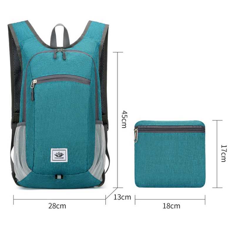 20L Portable Foldable Backpack Men Women Ultralight Casual Folding Bag Outdoor Climbing Cycling Hiking Knapsack Travel Daypack W250603