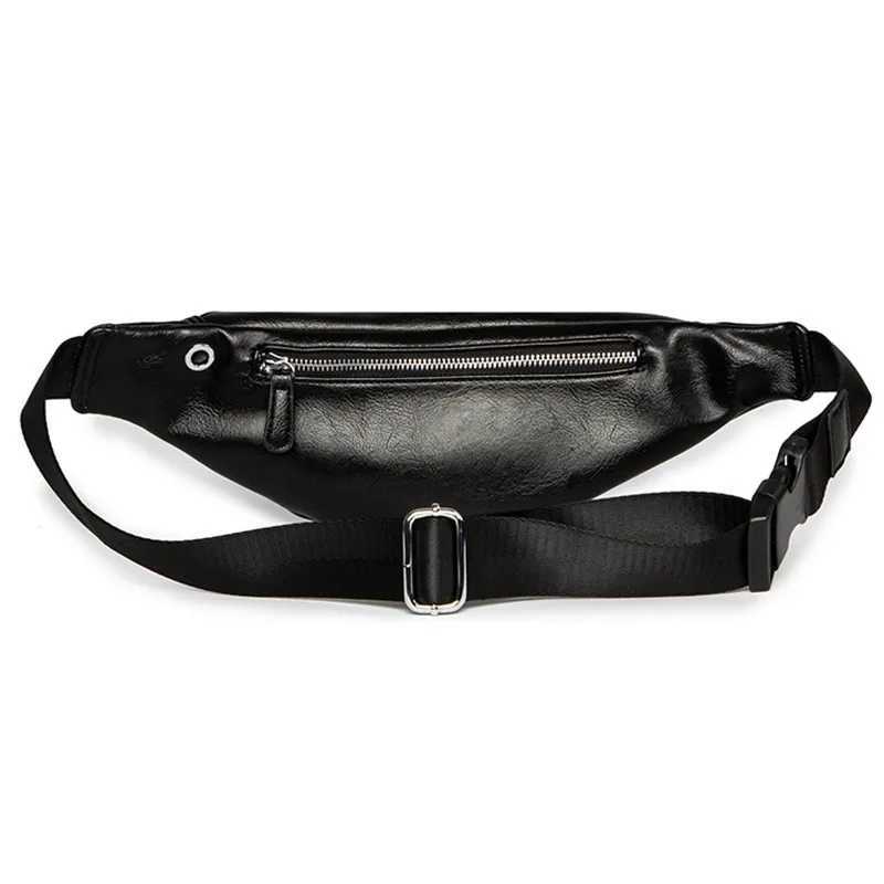 Fashion Pu Leather Waist Bag Men Fanny Pack Casual Adjustable Belt Bag Male Heuptas Bum Banana Bag Banana Sa W250604
