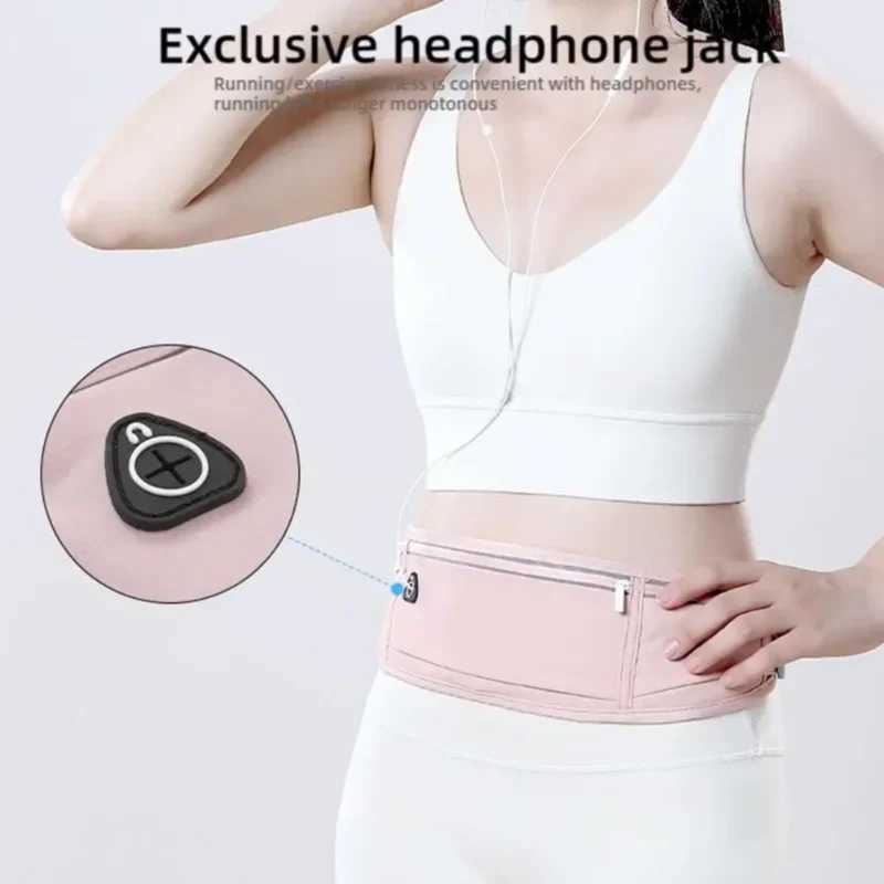 Unisex Outdoor Marathon Running Reflective Waist Bag Elastic Water Bottle Sports Waist Bag Large Capacity Anti-Theft Phone Bag W250604