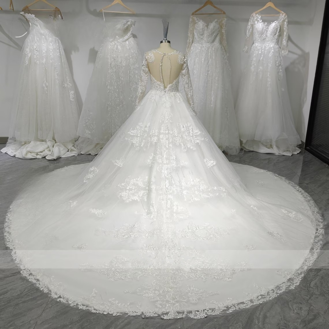Luxury Pearls Beading Off the Shoulder Wedding Dresses Princess Bling Separately Long Sleeves Bridal Gowns A Line 2025 Customized Vestido De Noiva 01