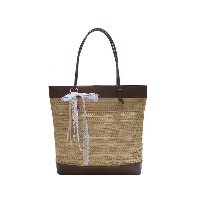designer Straw Woven Bag for Women 2025 New Summer Large Capacity Beach Vacation Travel Commuter Handbag Shoulder Tote Bag