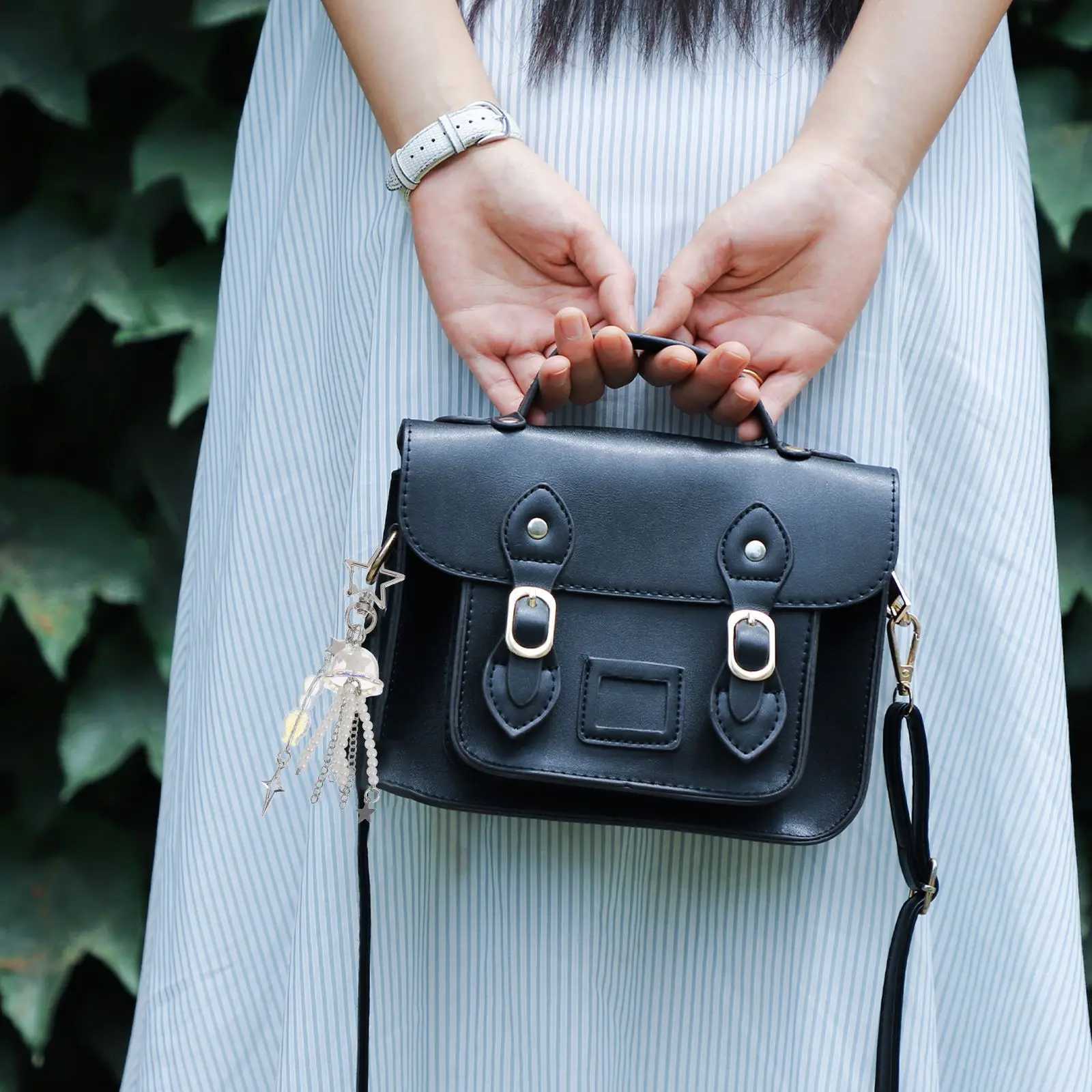 jellyfish star keychain Women Backpack Charm Gift Purse keychain Cute Pearl star Pendant multi-use Handbag jewelry hanging decor W250604