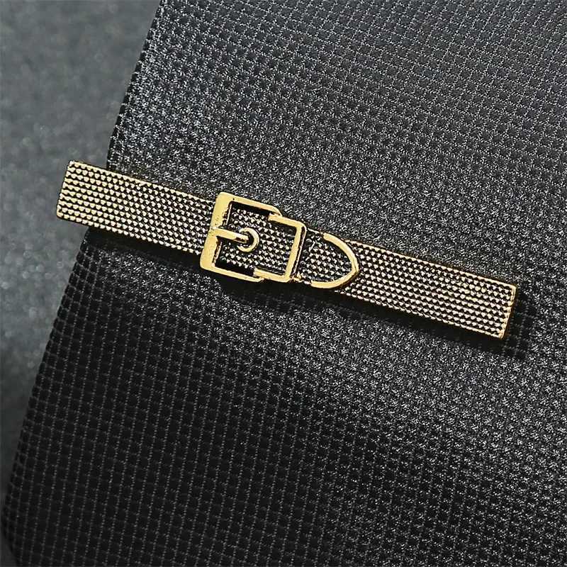 Fashion Metal Men Tie Clip Luxury Gold Hand Watch Chain Stainless Steel Jewelry Creative Gifts W250604