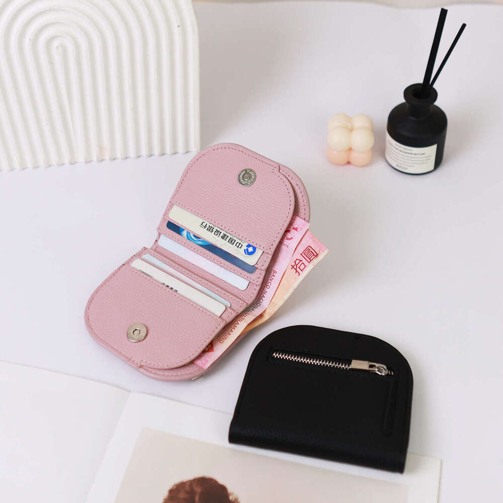 Women's Short Wallet Semi-Circle Solid Color Mini Student Coin Purse High-End Small Card Holder