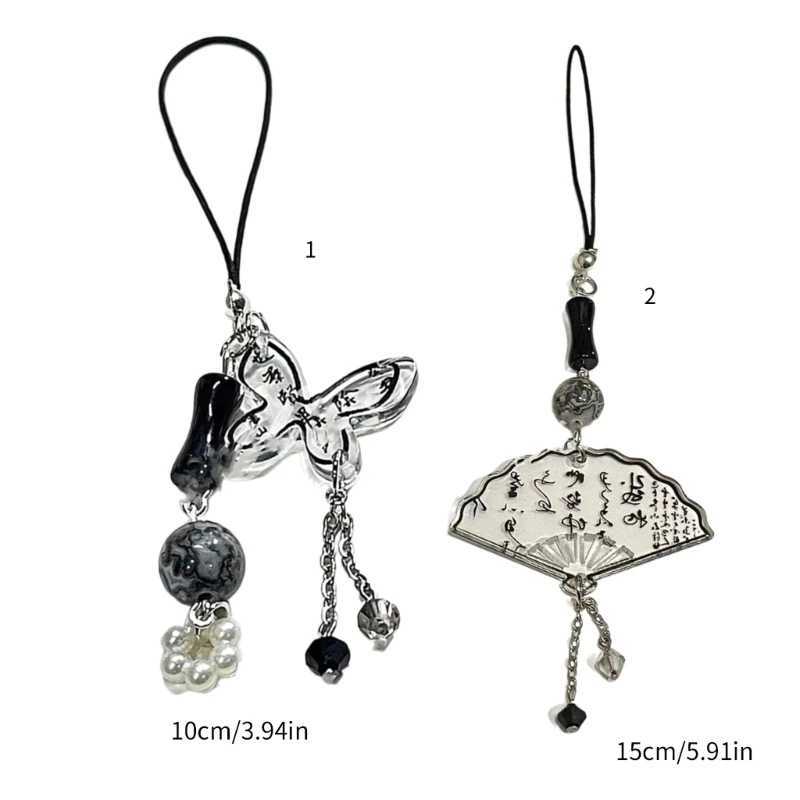 Delicate Anti-lost Lanyard Key Chain Bag Backpack Decoration Unique Multi- Hanging Pendant CellPhone Charm Accessories W250604