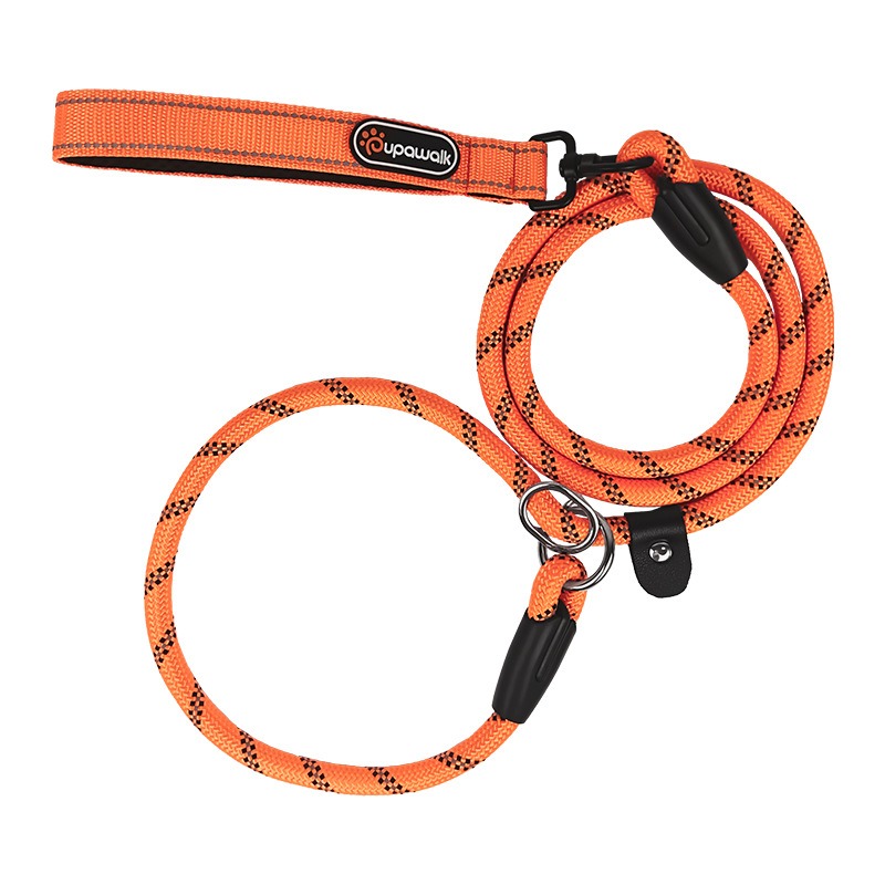 Reflective Anti-Strangulation Slip Leash for Dogs, 1.5m/2m P-Rope Dog Training Lead with Adjustable Collar