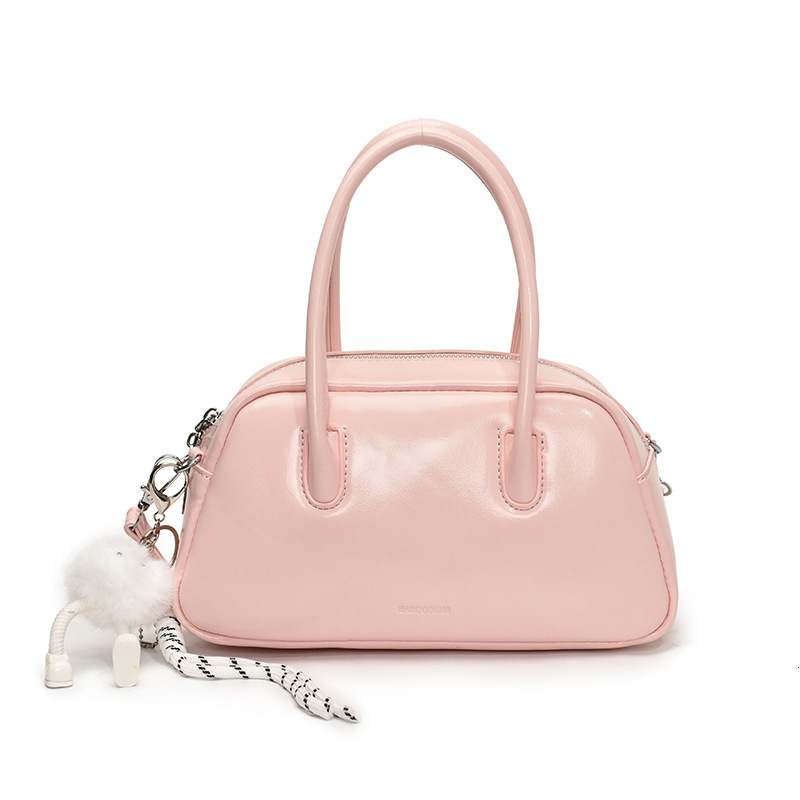 designer Korean Style Simple Handheld Bowling Ball Bag for Women 2025 New Casual Crossbody Bag Niche Commuter Shoulder Pillow Bag