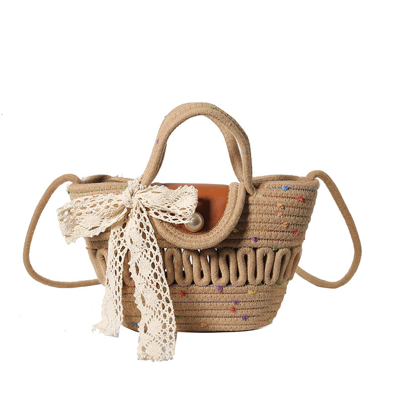 New Style Straw Woven Bag fashion Handmade Beach fashion Woven Bag Handheld Basket Beach Bag Designer Women s Shoulder Bag Handbag