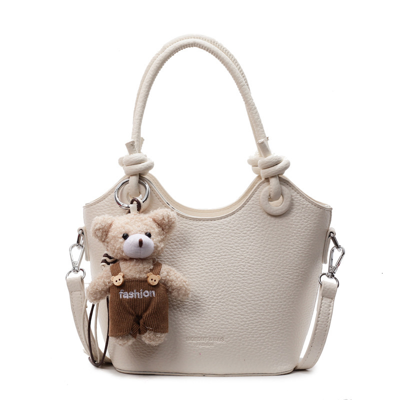 designer Lychee Pattern Fashion Casual Bucket Bag for Women 2025 New Trendy Shoulder Bag for Work Commute Stylish Crossbody Bag