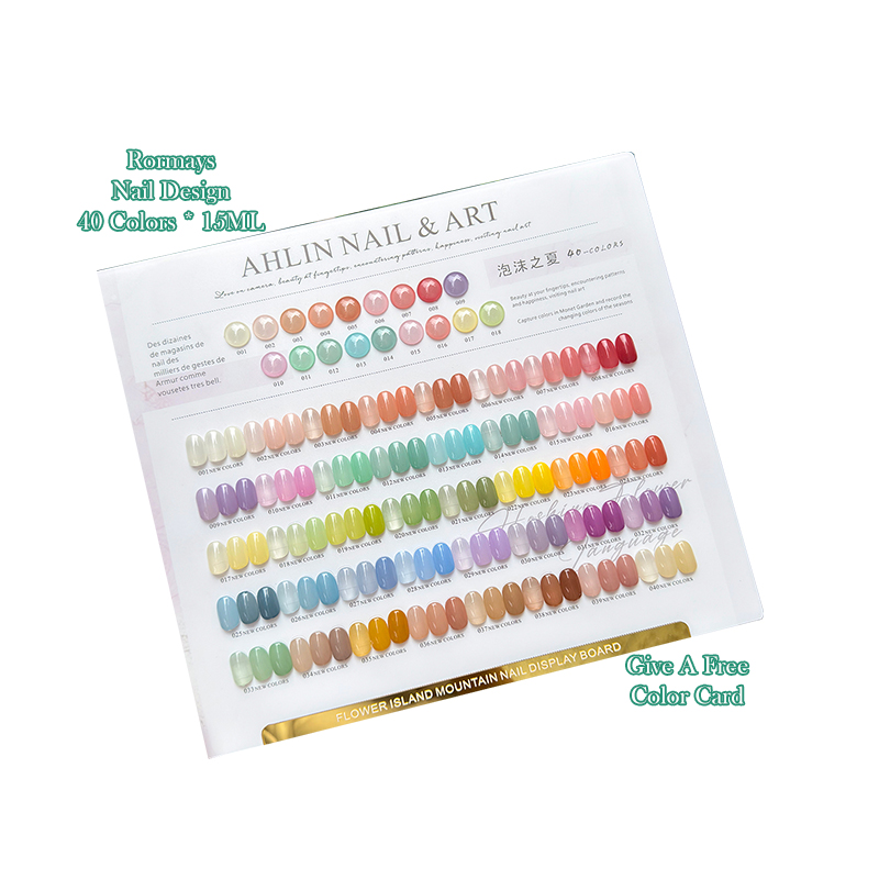 Rormays spring summer transparent gel polishing 40PCS mixed varnish semi permanent macaron jelly color ultraviolet LED ice cream Wholesale factory