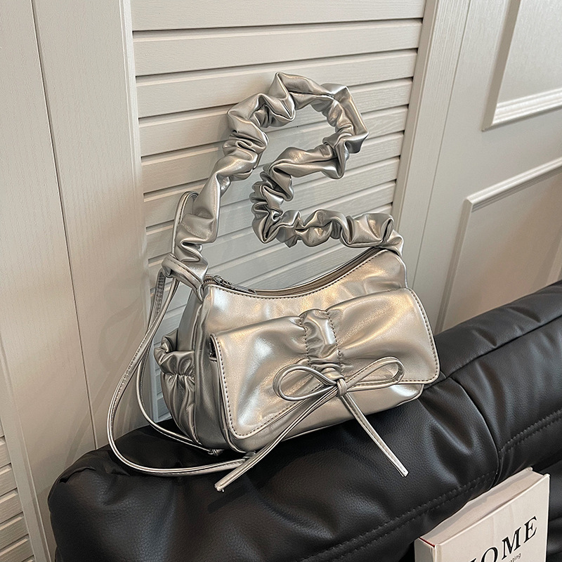 Women fashion s bow new fashionable pleated shoulder bag designer women fashion s multifunctional crossbody bag fashionable large capacity handbag