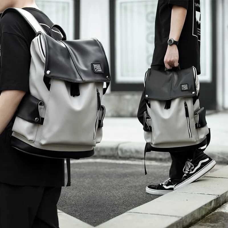 High Quality Leather Backpack Men Business Laptop Backpack 15.6inch Casual Travel Waterproof Backpack Mochilas For Teenagers W250603