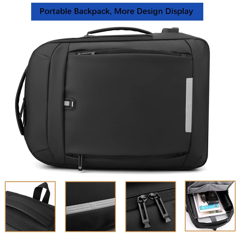 17 Inch Business Laptop Backpack Waterproof Notebook For Men School Book Bag Expandable Multifunction USB Charging Man Backpacks 250530