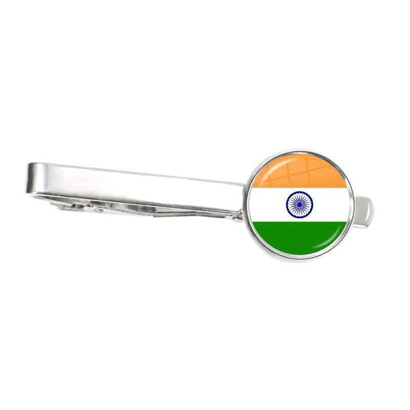 National Flag 16mm Tie Clip Trinidad Sierra Leone Jamaica Guyana Ghana UK Libya Estonia India Glass Jewelry for Male Gentleman W250604
