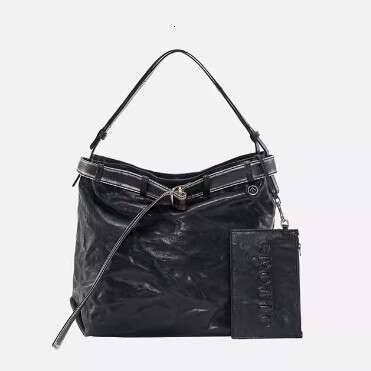 Women's Bags Designer GROTTO Series Trash Black Stone Hobo Mother-Daughter Tote Vegetable Tanned Wrinkled Sheepskin Single Shoulder Crossbody Bag