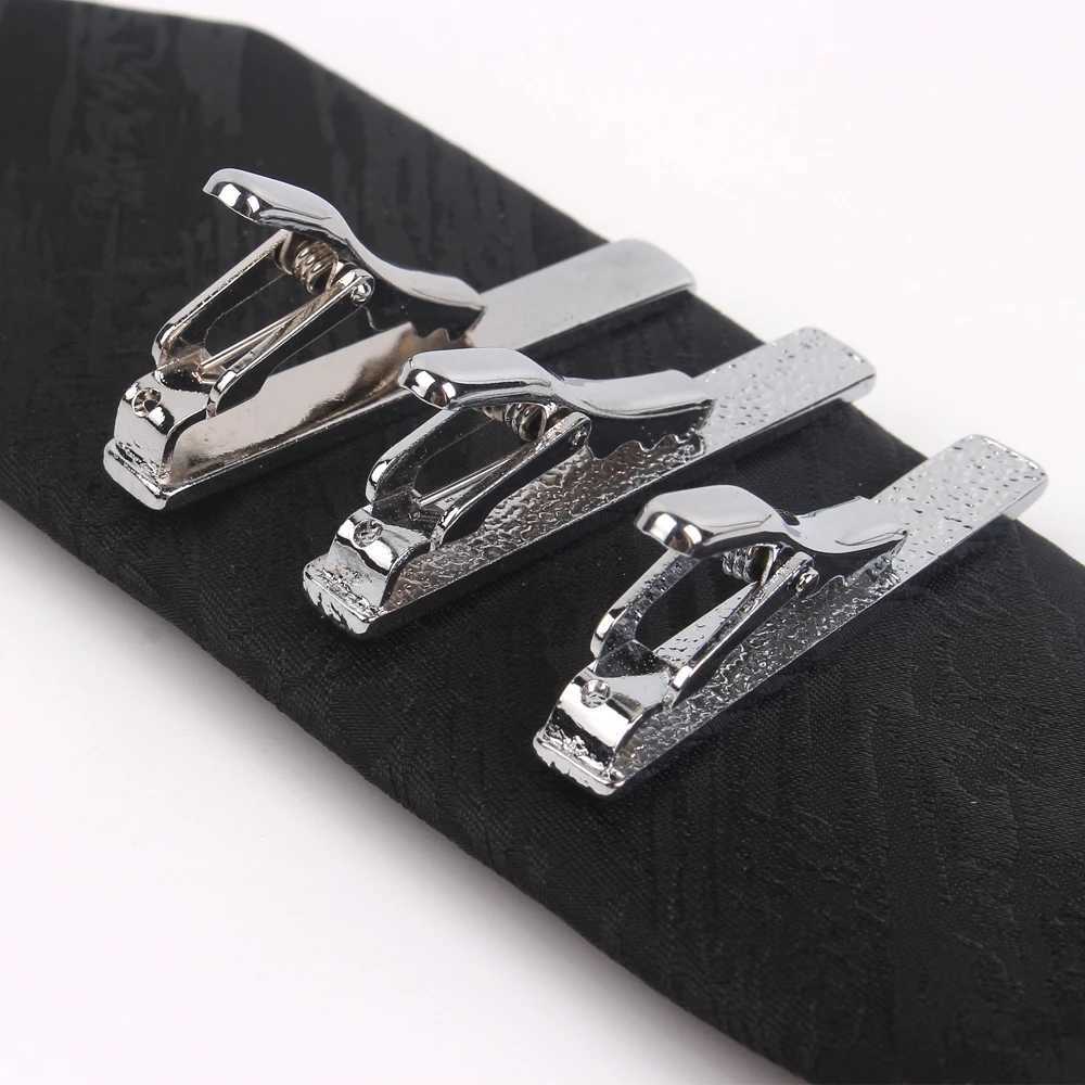 New Silvery Tie Clip For Men Classic Meter Tie Clips Alloy Tie Bar Quality Enamel Tie Collar Pin Crystal Business Corbata W250604