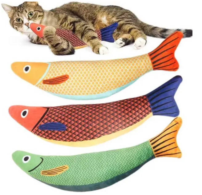 Pet toy Cat Toy Catnip 3D Simulation Fish Goldfish Kitten Toys Pillowfish Interactive Sounding Cat Chew Bite Plush Toys Cat
