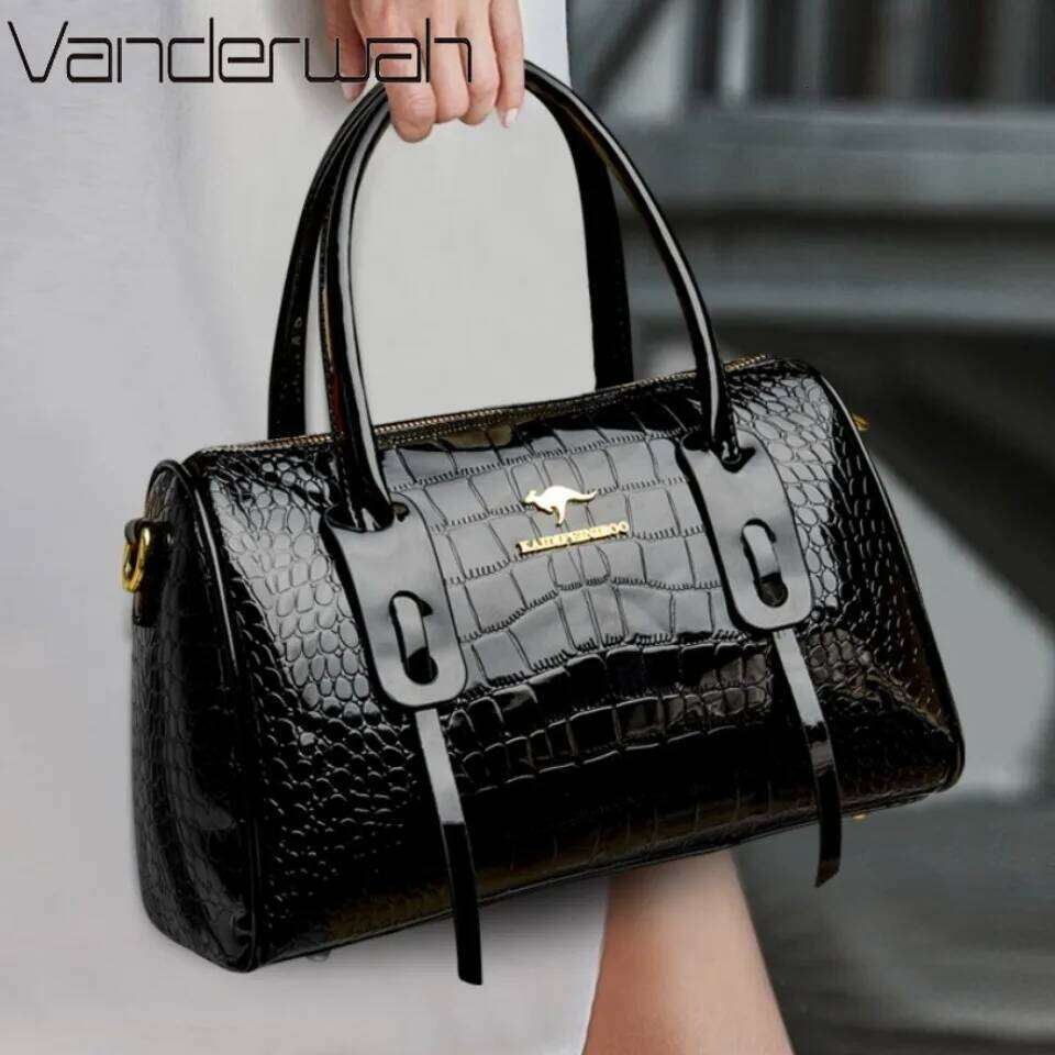 2025 New Patent Leather Handbag Fashion Shoulder Tote Crossbody High Quality Daily Commuter Bag Women Sac A Main