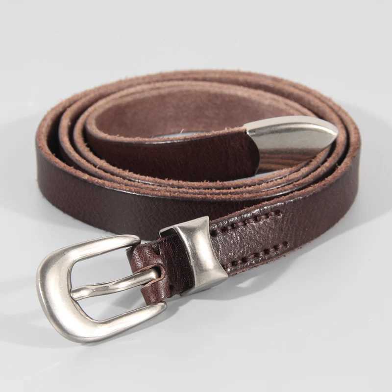 Extended Thin Section Knotted Decorative Ladies Belt All-match Slim Skirt Belt Narrow Soft Genuine Leather Womens Jeans Belt W250604