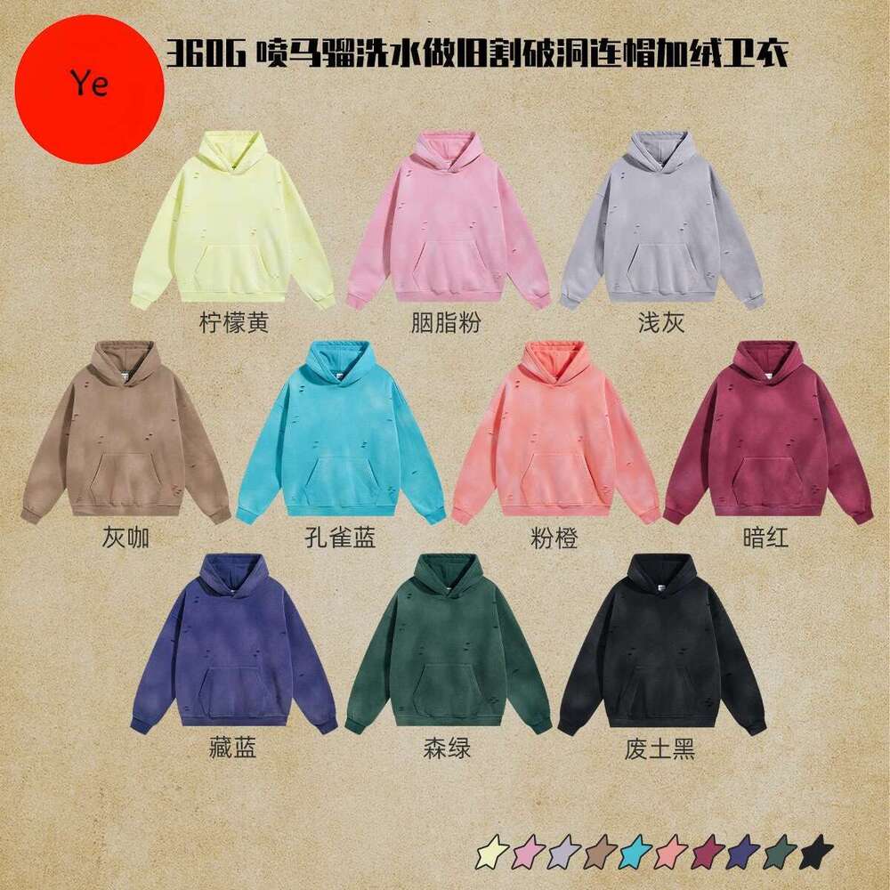Spray monkey cut hole hoodie and sweater