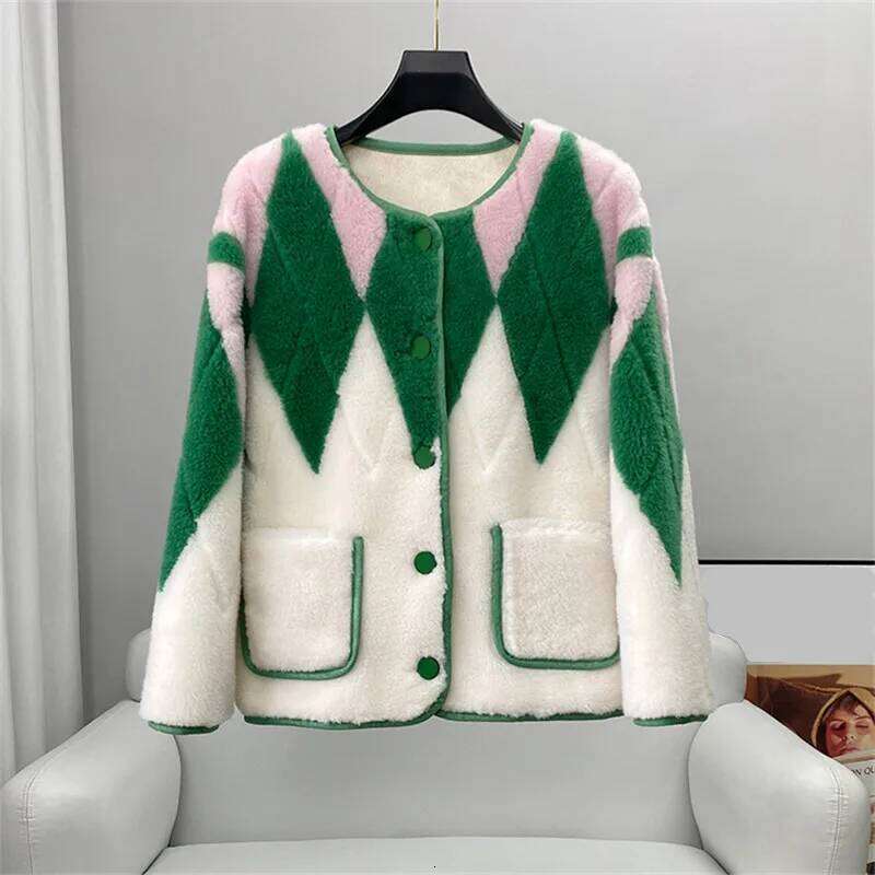 PUDI Women Genuine Wool Fur Fashion Coat Hot Sale Pattern Design Jacket CT256