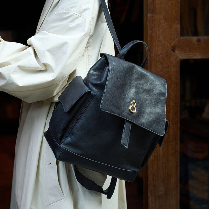 Women's Bags Designer BAMPO Banpo Tile Eaves First Layer Cowhide Backpack For Women New Large Capacity Vegetable Tanned Leather Double Shoulder B