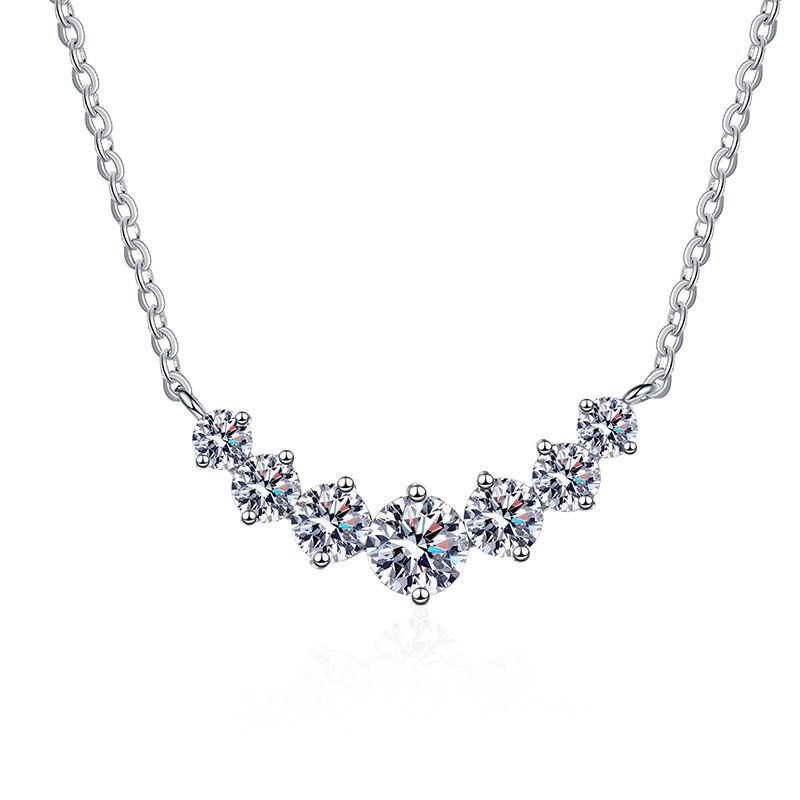 Charming Woman's Jewelry Piece Combining High-Quality Materials: S925 SS + Pt Plate | Eye-Catching Diamond-Like Sparkle from Genuine Moissanites