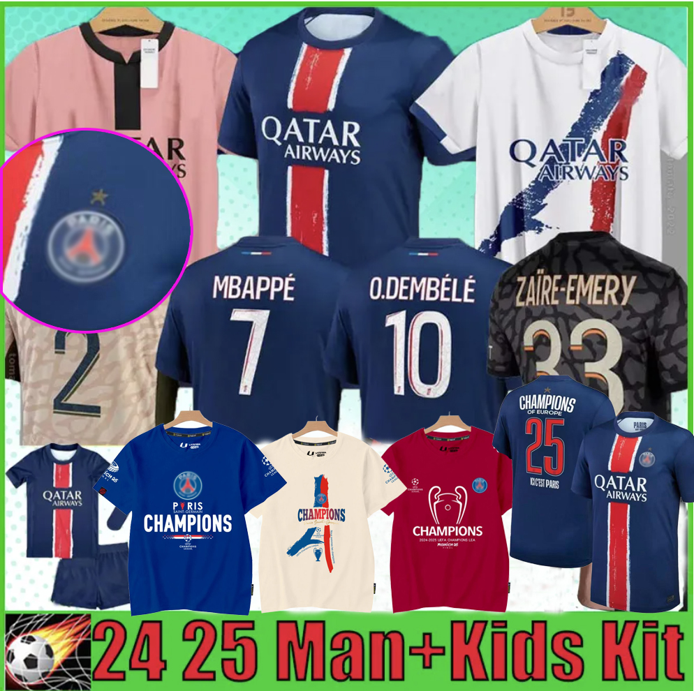 Champion Edition One Star 24 25 maillot paris O.DEMBELE Soccer Jerseys KOLO MUANI D.DOUE paris st germain jersey Football Shirt 2025 maillot de foot MEN kids Kit
