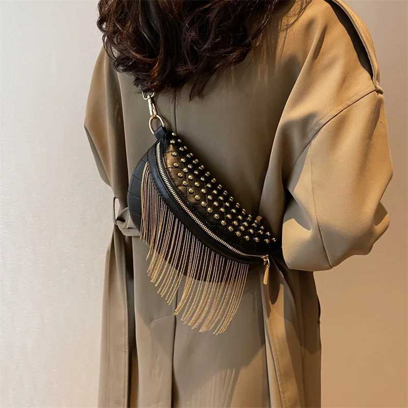 Large Capacity Waist Pack Fashion Waist Bag Capacity Crossbody Chest Bag Women Waist Bag Casual Rivet Design Travel Pack W250604