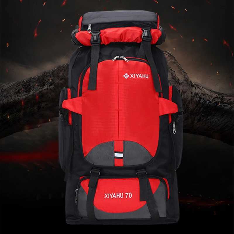 Camping High Capacity Hiking Backpack Women Outdoor Travel Backpack Men Tactics Sports 70L Mountaineering Fishing Waterproof Bag W250603