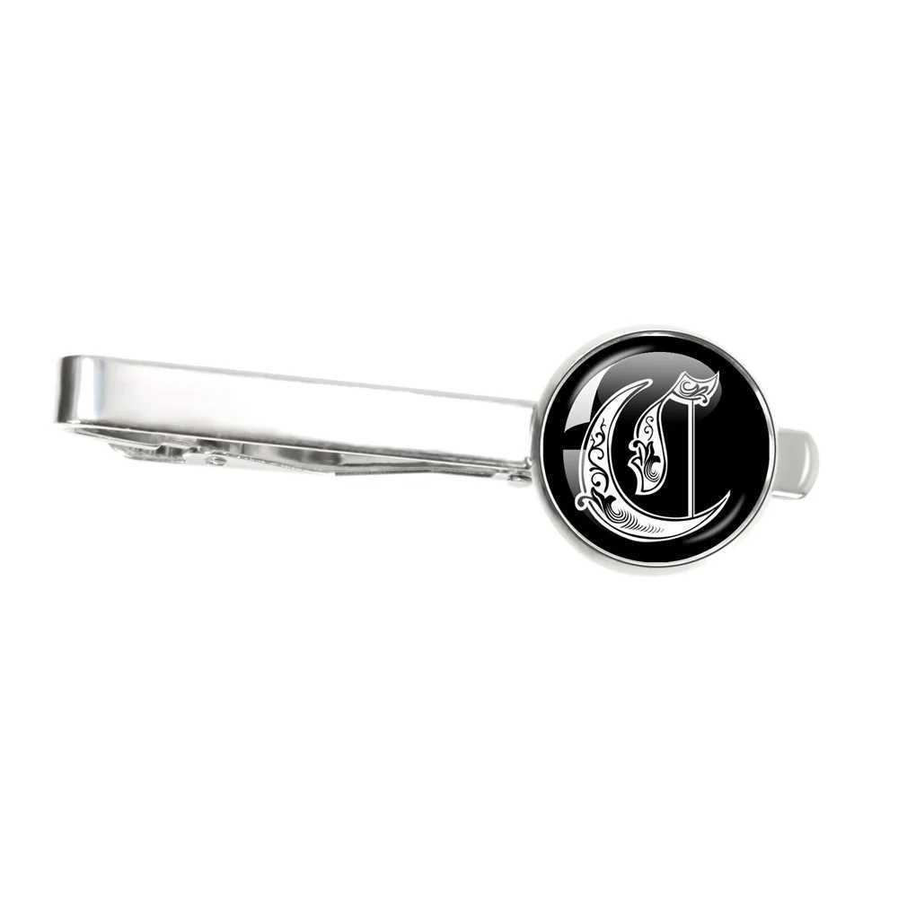 Retro Gothic Letters Tie Clips Personality Letters Jewelry Men Necktie Clip Pin Suit Accessories Gift W250604