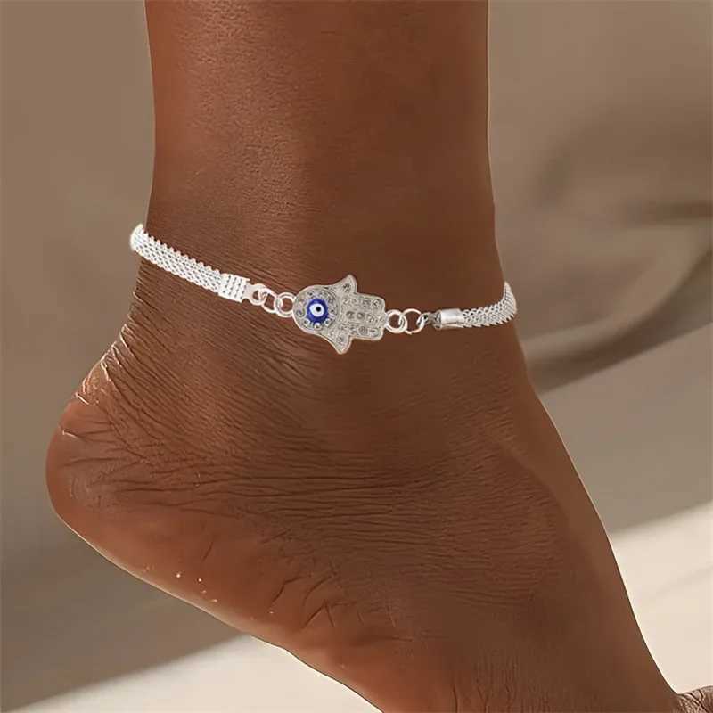 4PCS Shiny Heart Butterfly Infinity Crystal Rhinestone Anklet Set for Women Vintage Silver Color Ankle Bracelet Foot Jewelry W250604