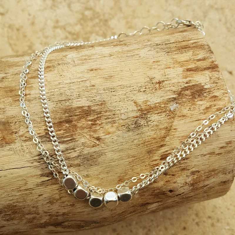 Boho Multilayer Beads Anklets For Women Simple Vintage Beach Cuban Chain Ankle Bracelet on Leg Summer Foot Jewelry W250604
