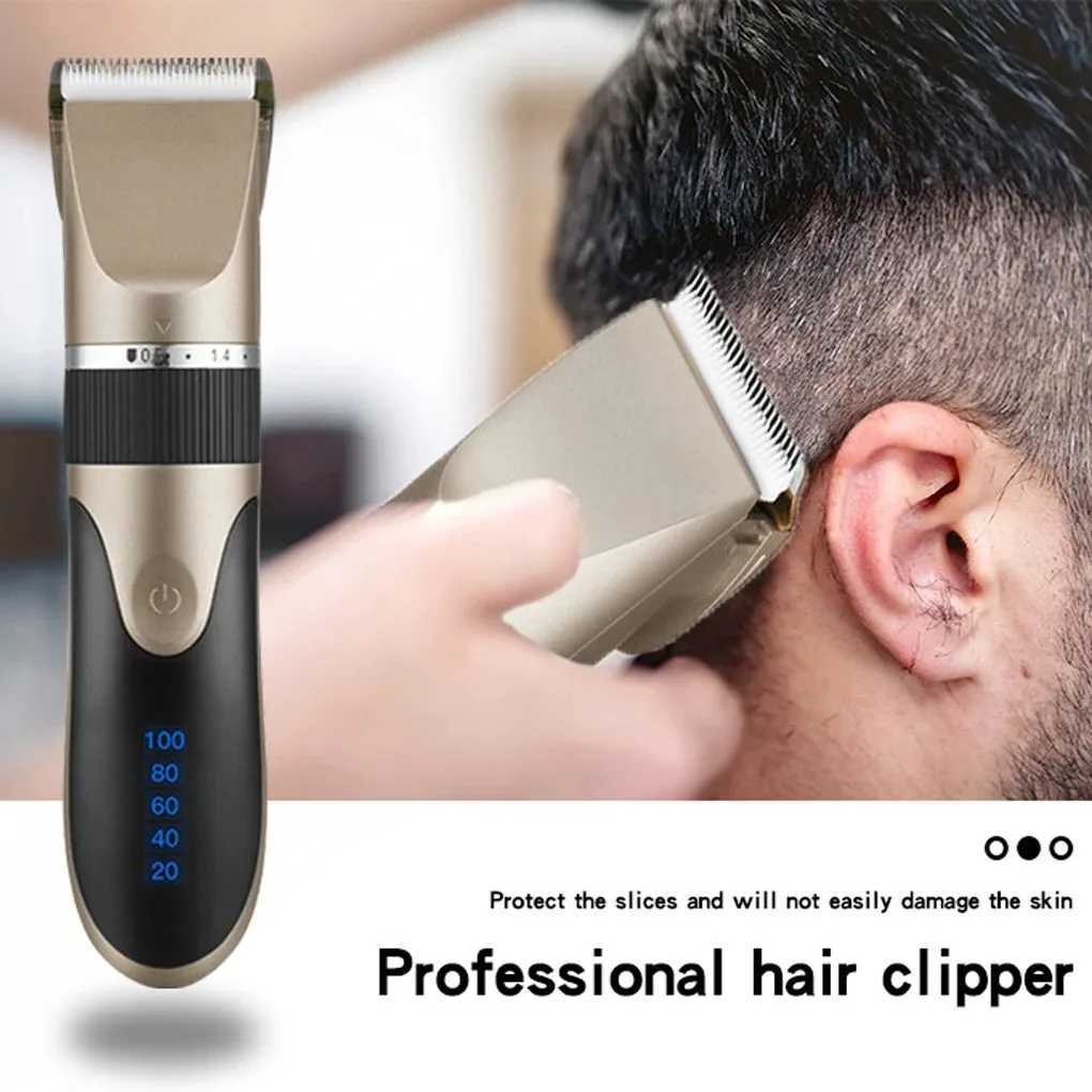 Professional electric barber clippers men barber beard trimmer rechargeable hair clippers ceramic blades hair trimmerXJ250604