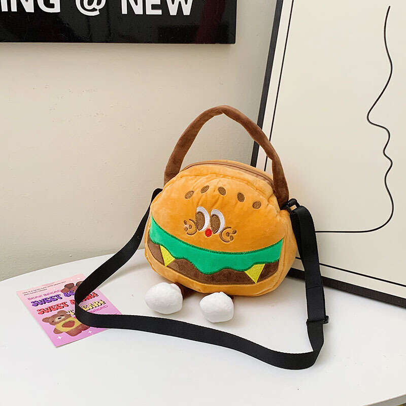 Creative Funny Ins Hamburger French Fries Cola Shoulder Crossbody Bag Soft Cute Girl Plush Handbag