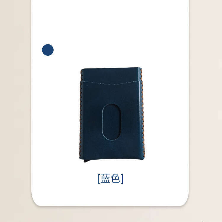 Women's Men's Aluminum Alloy Genuine Leather Business ID Card Holder