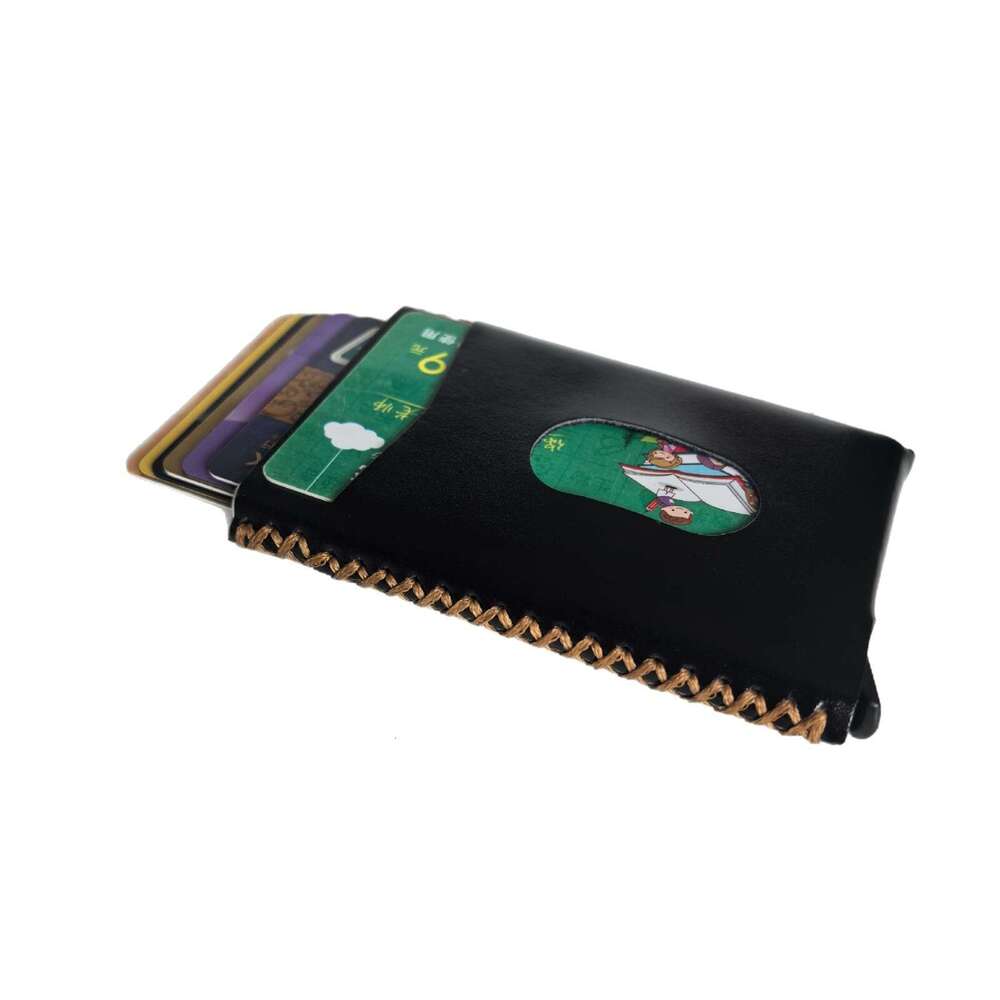 Women's Men's Aluminum Alloy Genuine Leather Business ID Card Holder