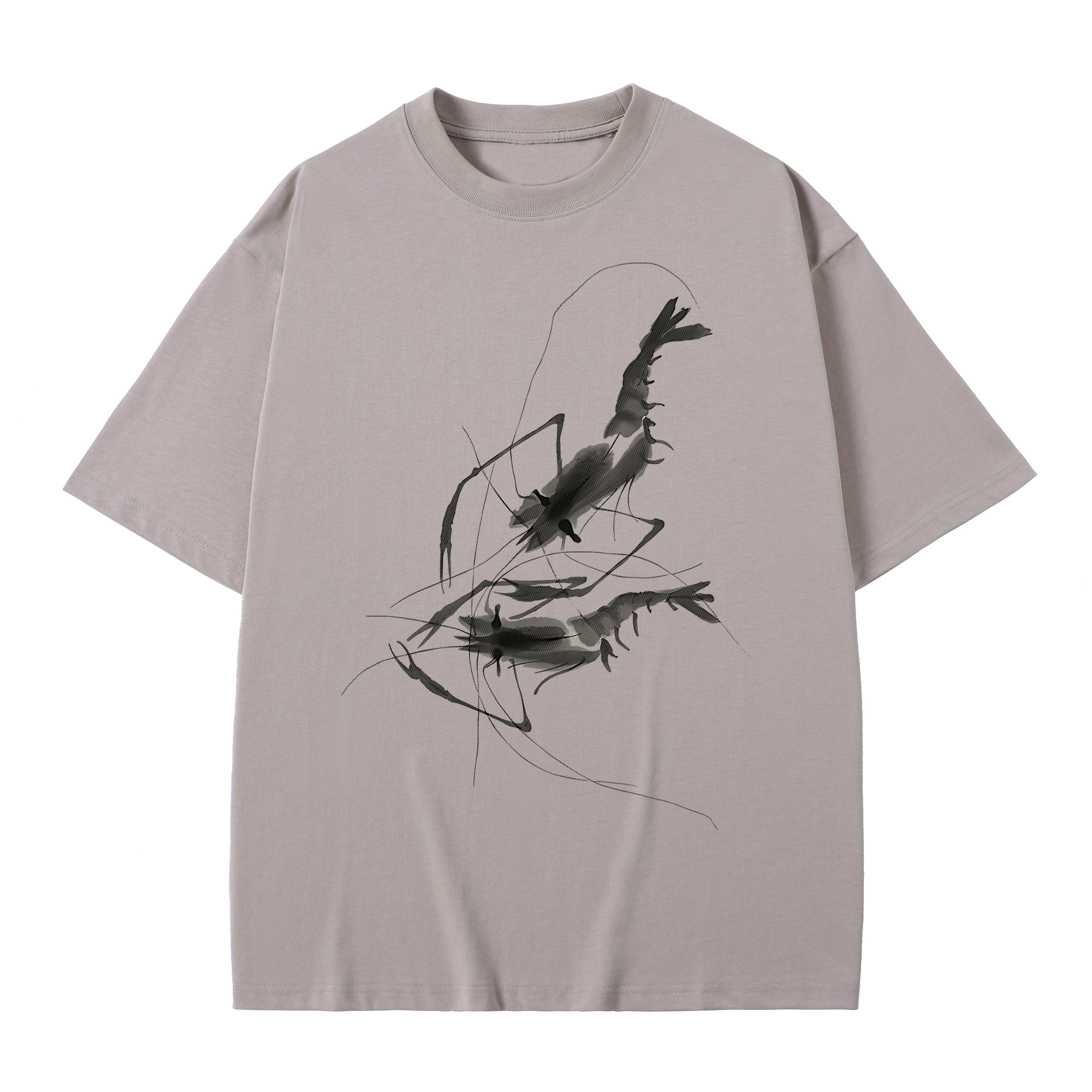 T-shirt men's top designer cotton T-shirt the Silvery crayfish short sleeved clothing high-quality fashionable T-shirt BROADTRUE