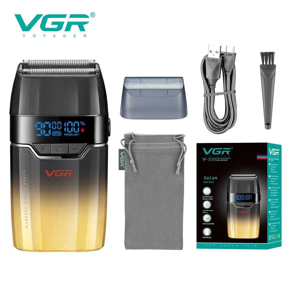 VGR Face Cordless Reciprocating Beard Trimmer Mini Foil Shaver Professional Electric Razor For Man V-308
