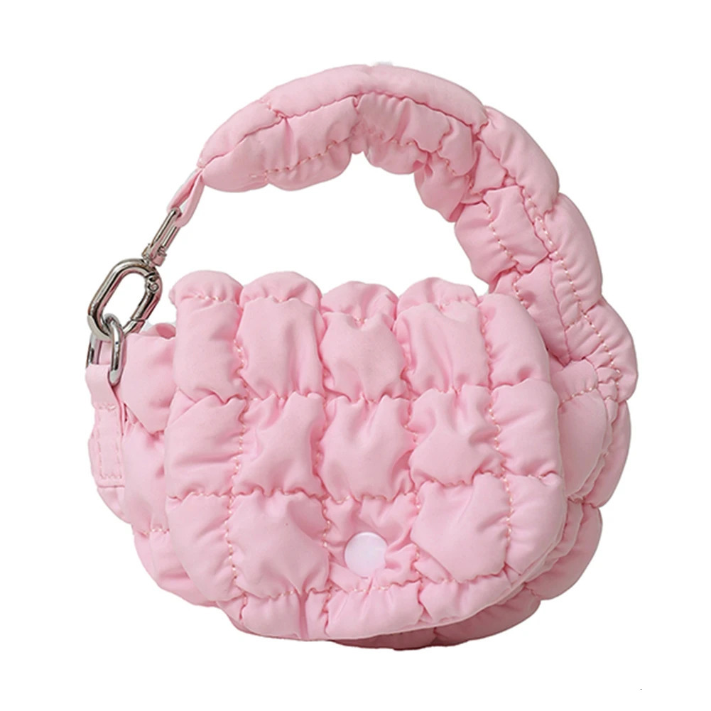 Mini Puffer Tote Bag for Women Quilted Nylon Phone Purse Perfect for Shopping Travel and Work Use 250530