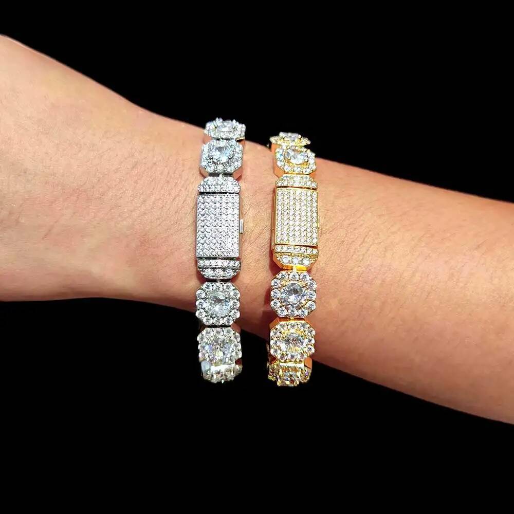 10/12MM Clustered Tennis Chain for Men Necklace Hip Hop Iced Out Zirconia Brass Rapper Rock Choker Jewelry