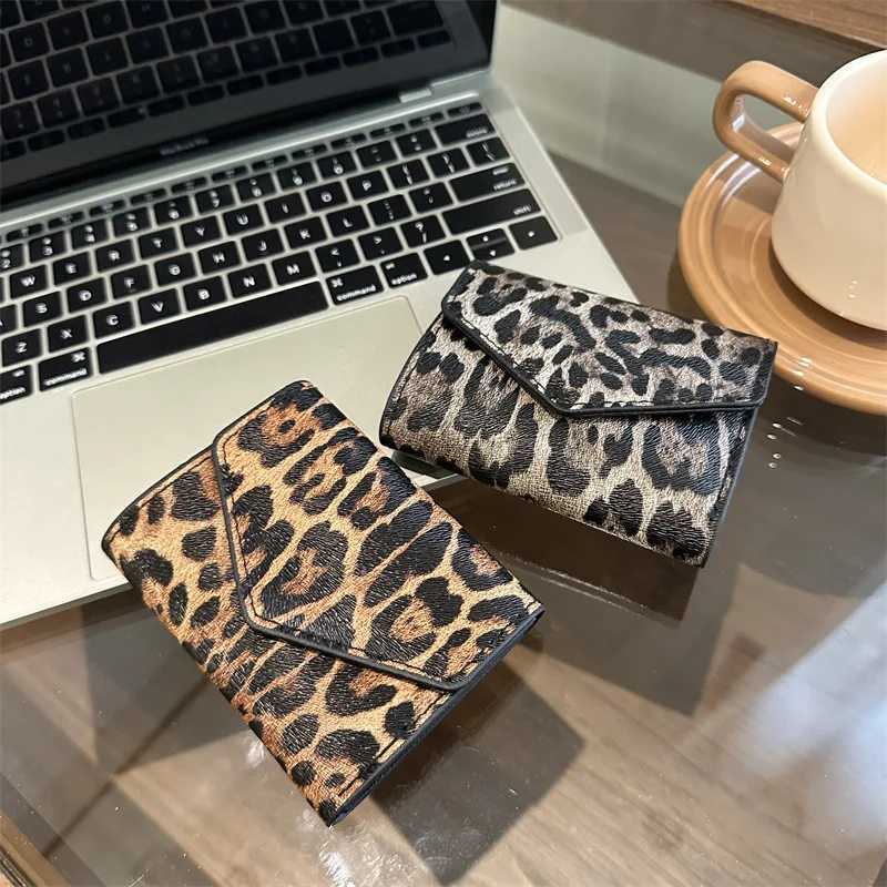 Leopard Wallet Fashion Portable Short Wallets Coin Purse Bag Mini Envelope Handbag Earphone Bag XJ250604