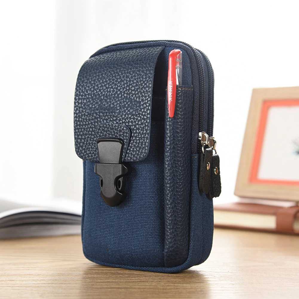 Men Business Waist Packs Canvas Casual Fanny Bum Bag Sports Mobile Phone Pouch Vintage Bags for Men Birthday Festival Gifts W250604
