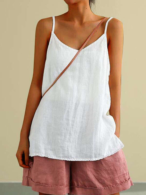 Camisole Women's Summer New Loose Cotton Linen Inner Layer Sleeveless Versatile Base Top B5