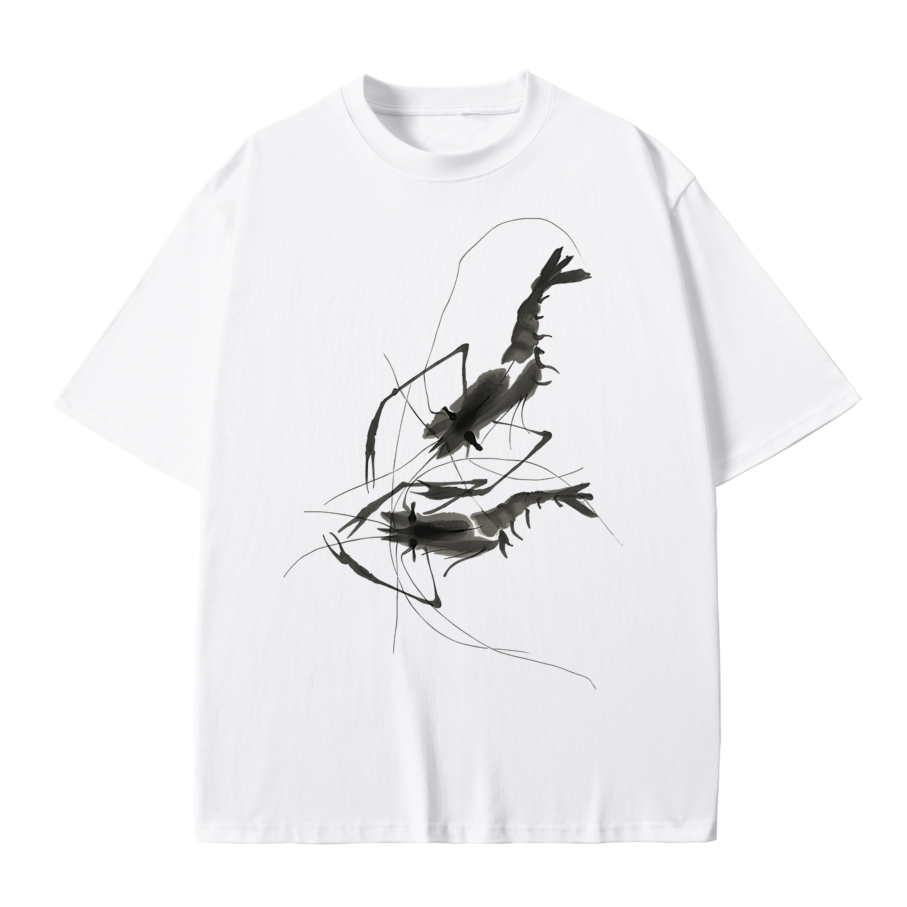 T-shirt men's top designer cotton T-shirt the Silvery crayfish short sleeved clothing high-quality fashionable T-shirt BROADTRUE