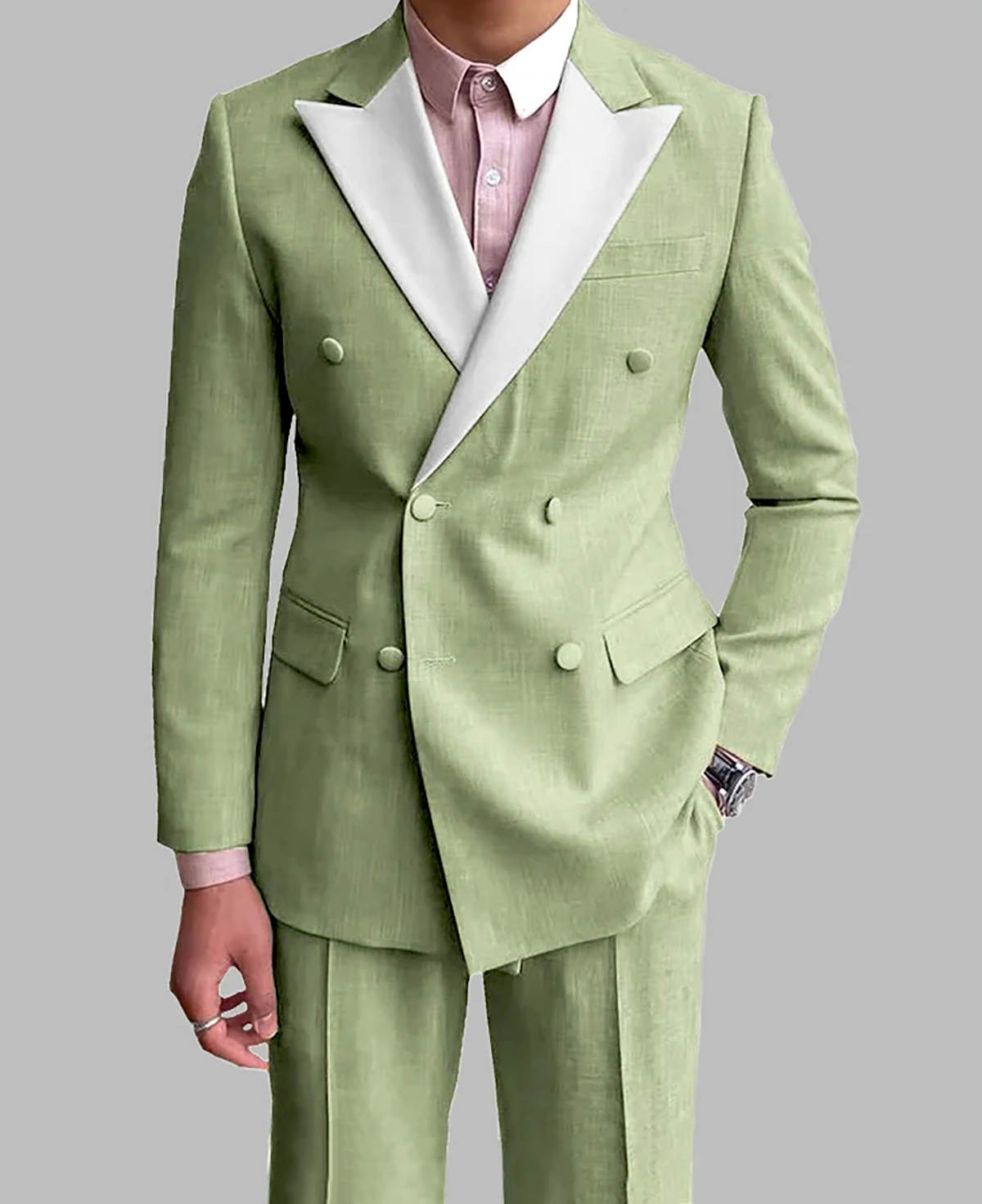 Formal Solid Color Men Wedding Tuxedos Peaked Lapel Tailored Pants Suits Birthday Party Prom Groom Wear 2 Pieces Customized