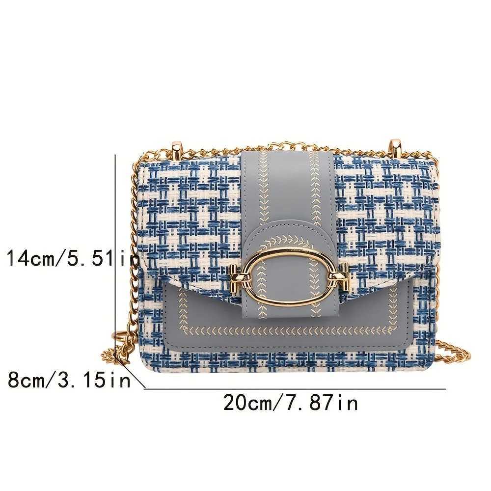 Trendy Flap Square Bag Womens Fashion Faux Leather Purse Stylish Chain Decor Crossbody Bag XJ2520616
