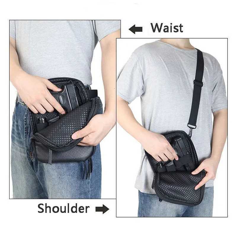 Tactical Waist Bag Hidden Portable Gun Case Outdoor Multifunctional Storage Waist Bag Diagonal Cross Pistol Bag W250604