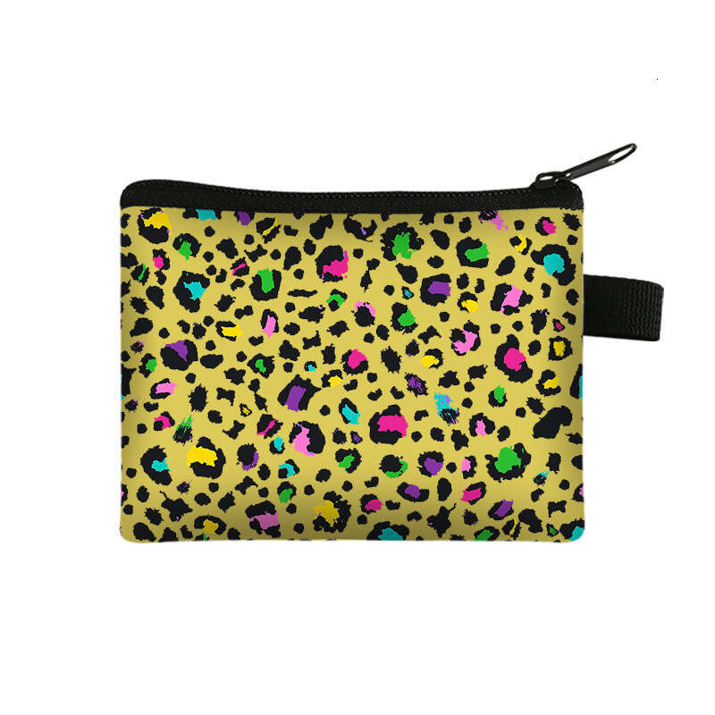 Leopard Print Small Coin Purse Simple ID Card Key Storage Bag Women Portable Clutch