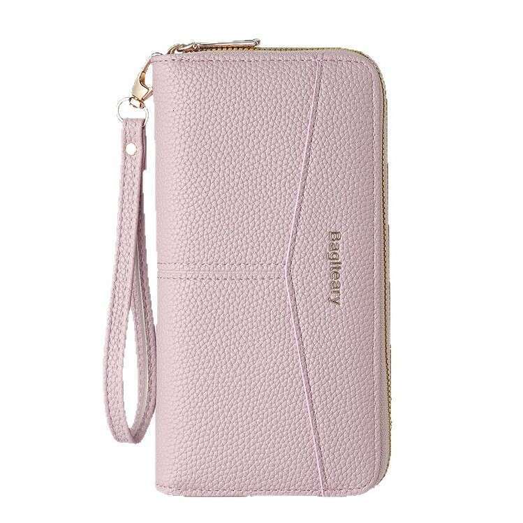 High-End Wallet Long New Double Zipper Coin Purse Simple Lychee Texture Women's Clutch